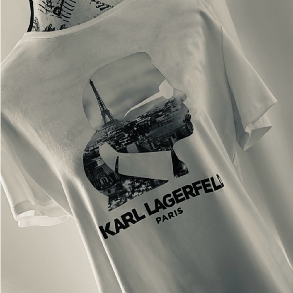 Karl Lagerfeld Paris White Graphic Tee